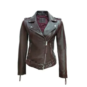 Motorcycle Burgundy Leather Jacket