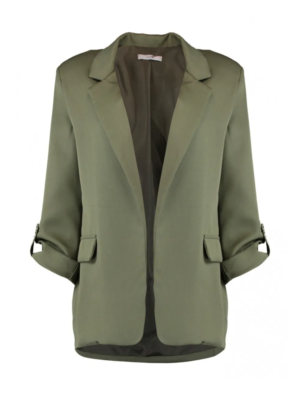 Nea Khaki 3/4 Sleeve Blazer