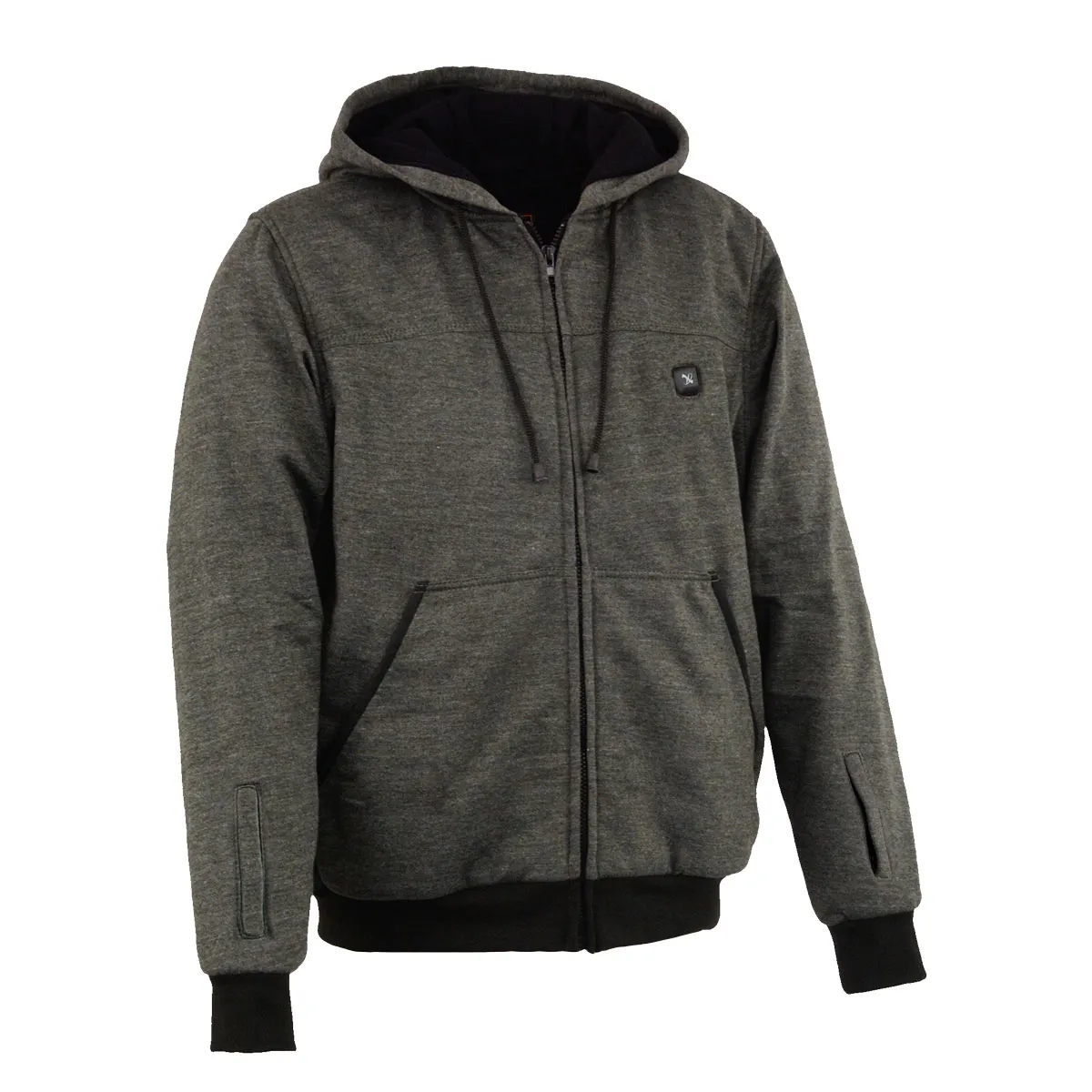 Nexgen Heat NXM1717DUAL Technology Men's “Fiery’’ Heated Hoodie - Grey Sweatshirt Jacket for Winter w/ Battery Pack