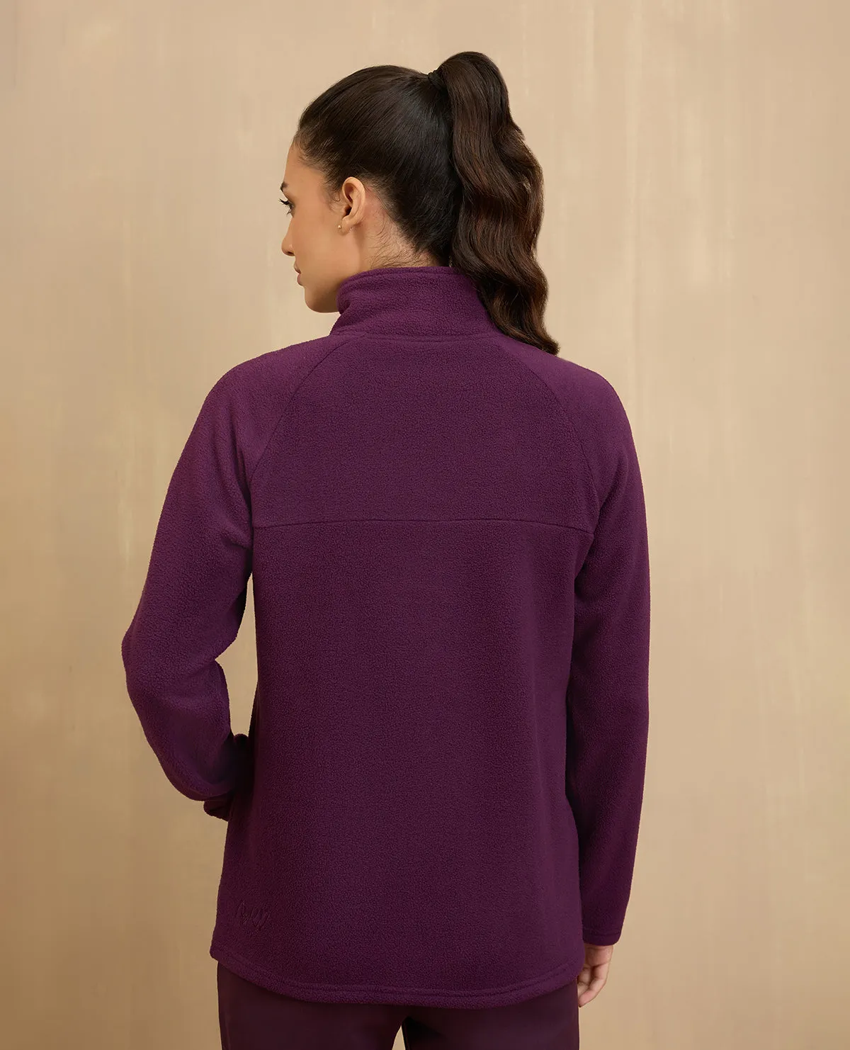 NYKD By Nykaa Cozy Sherpa Front open Jacket-NYLE701-Grape