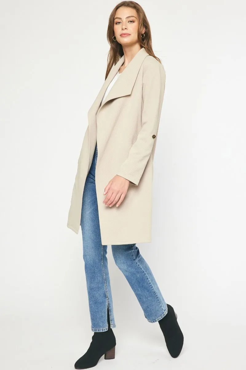 Obsessed Light Taupe Textured Jacket