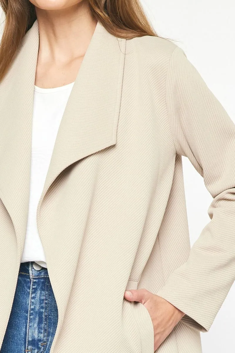 Obsessed Light Taupe Textured Jacket