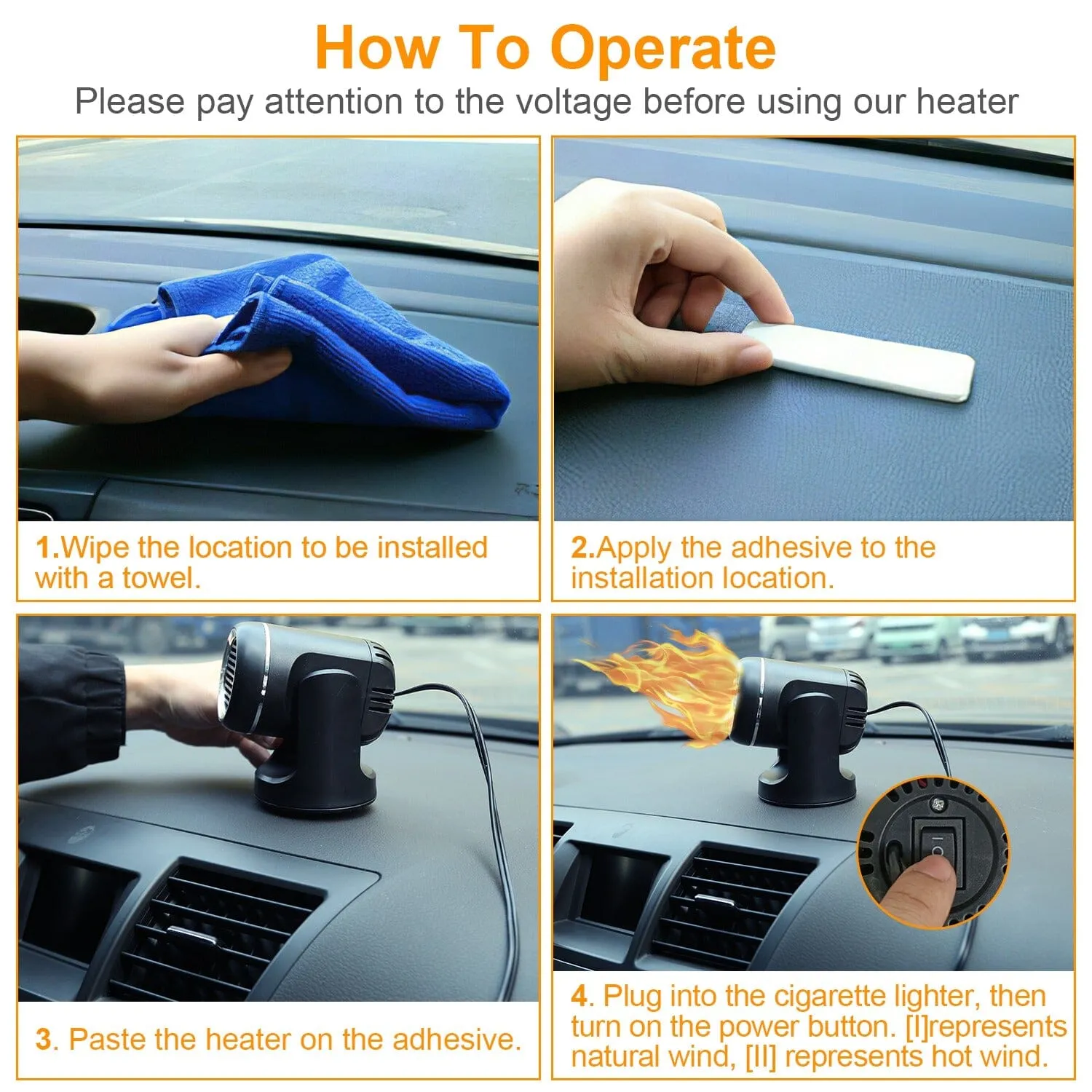 Portable Car Heater 2-in-1 Heating Cooling Fan