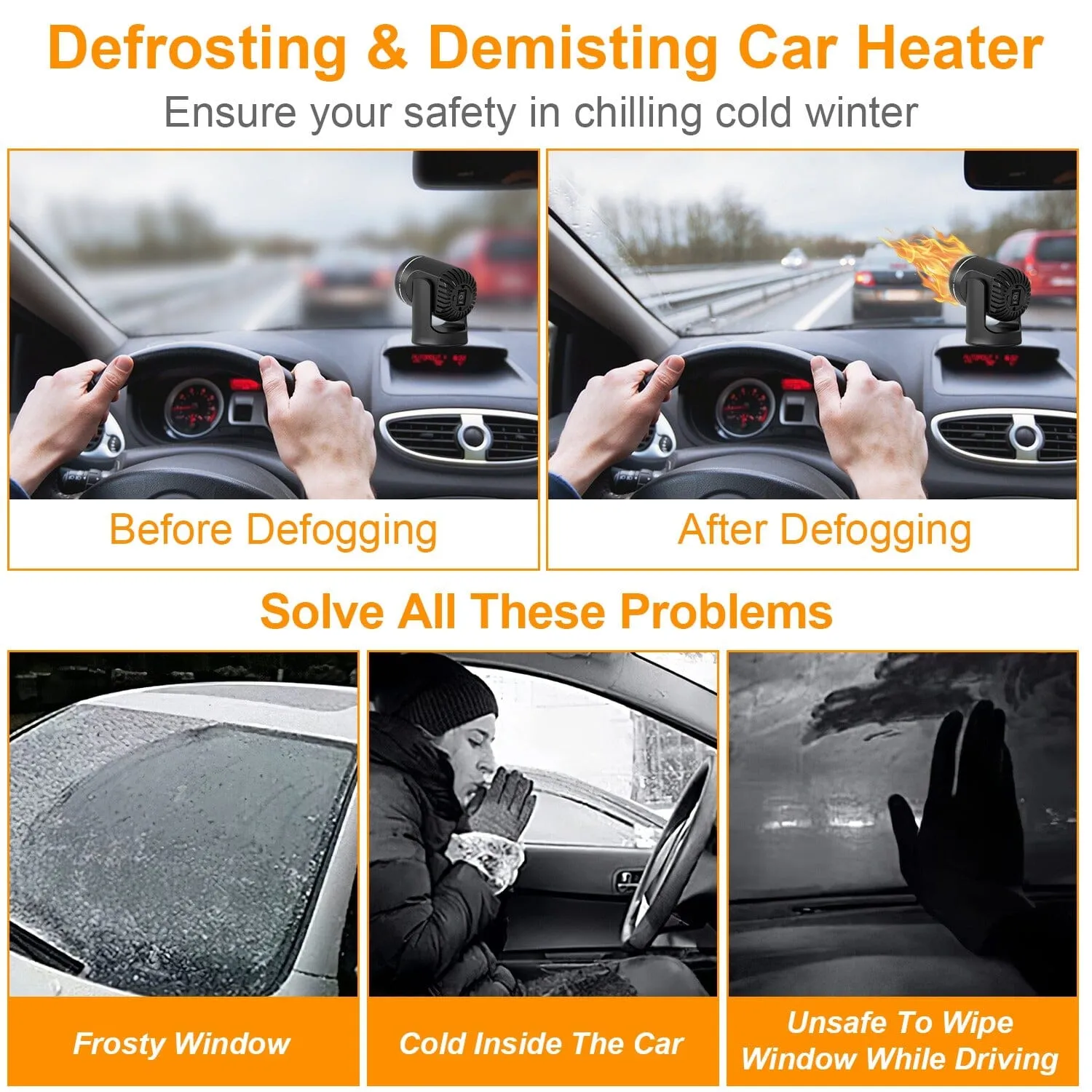 Portable Car Heater 2-in-1 Heating Cooling Fan