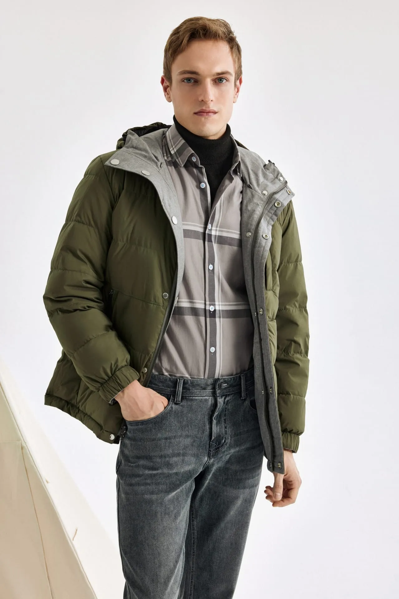 Reversible Teflon Mid Down Jacket