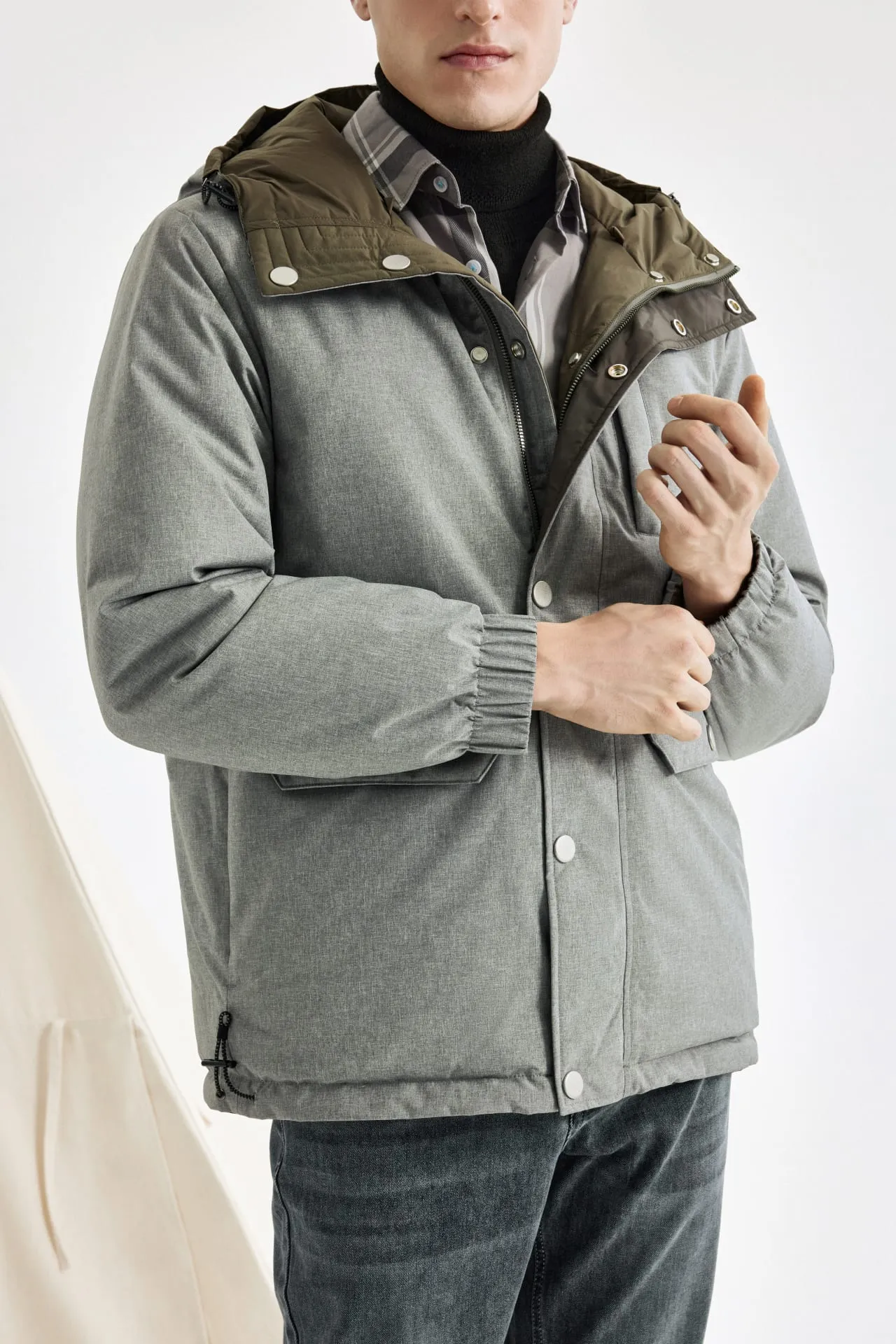 Reversible Teflon Mid Down Jacket