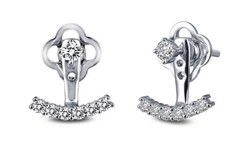 Simulated Diamond Ear Climber Earrings E0247CLP