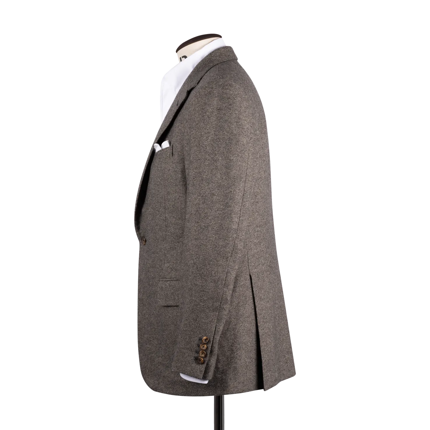 Single Breasted Notch Jacket in Brown Escorial Wool