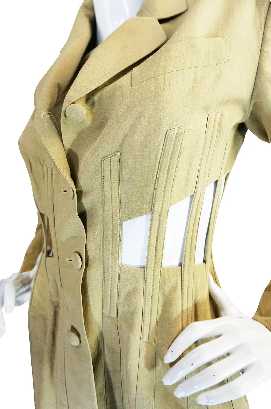 Spring 1989 Jean Paul Gaultier Cut Out Corset or Cage Jacket