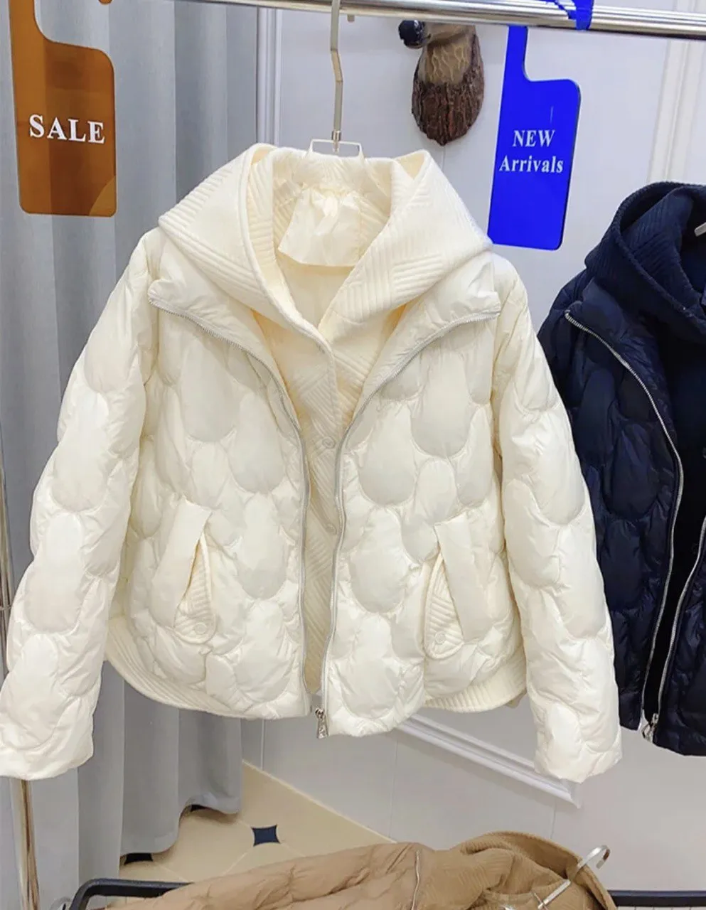 Stay Warm and Stylish: Women's Duck Down Jacket with Hood.