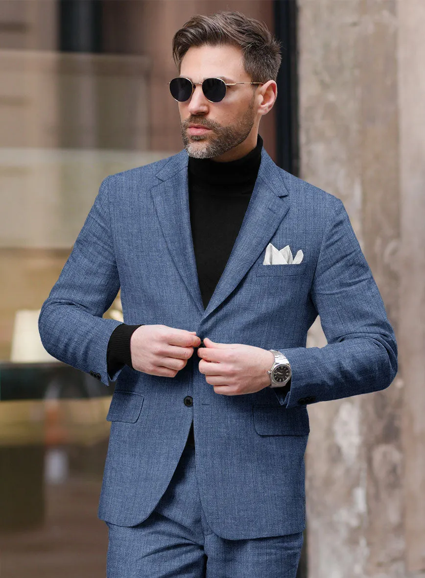 Stylbiella Spring Smoked Blue Linen Suit