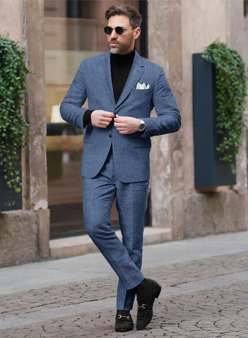 Stylbiella Spring Smoked Blue Linen Suit