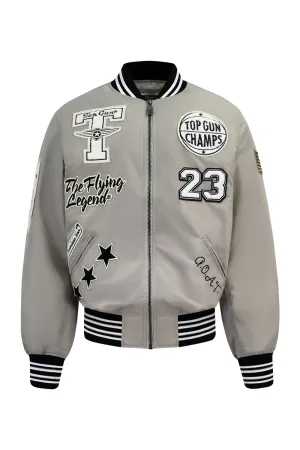 Top Gun "Flying Legend" Nylon Embroidery Patched Varsity Jacket