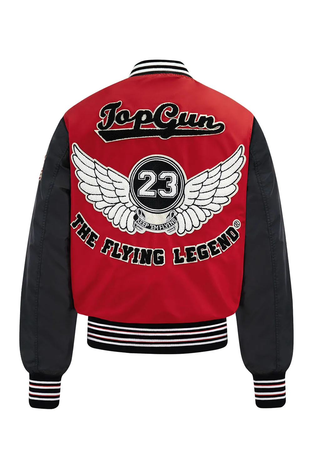 Top Gun "Flying Legend" Nylon Embroidery Patched Varsity Jacket