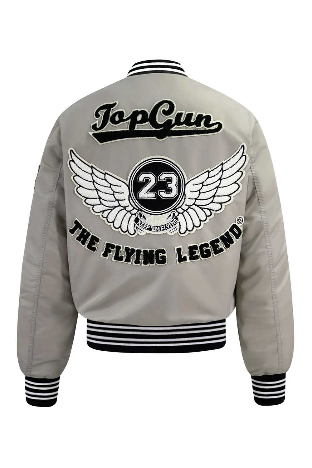 Top Gun "Flying Legend" Nylon Embroidery Patched Varsity Jacket