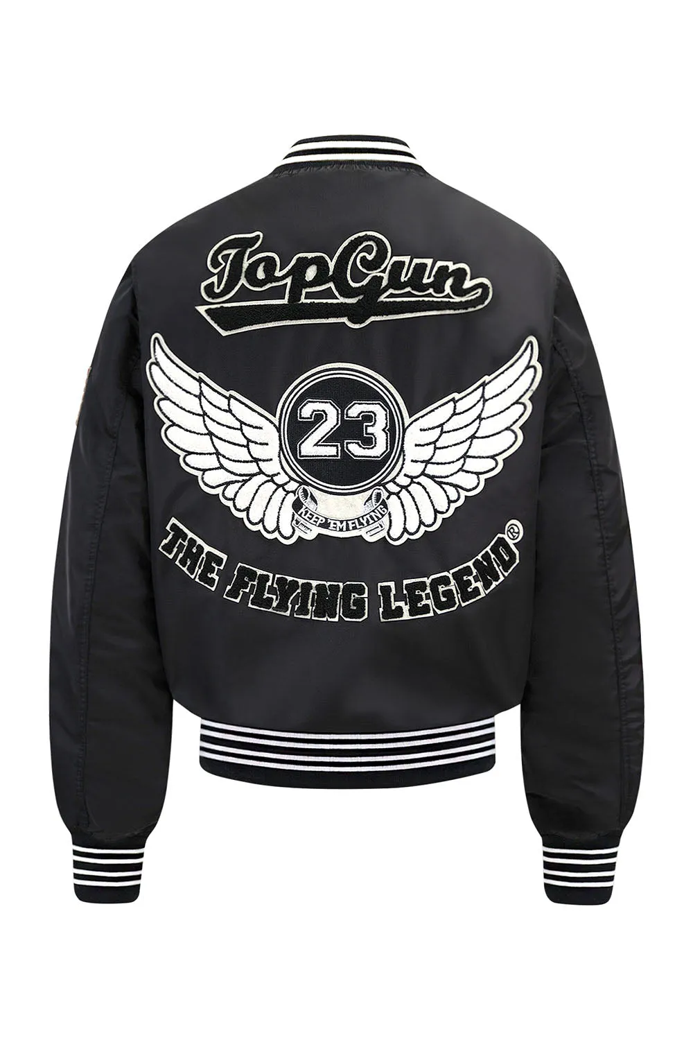 Top Gun "Flying Legend" Nylon Embroidery Patched Varsity Jacket