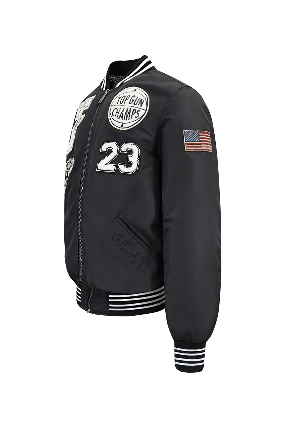 Top Gun "Flying Legend" Nylon Embroidery Patched Varsity Jacket