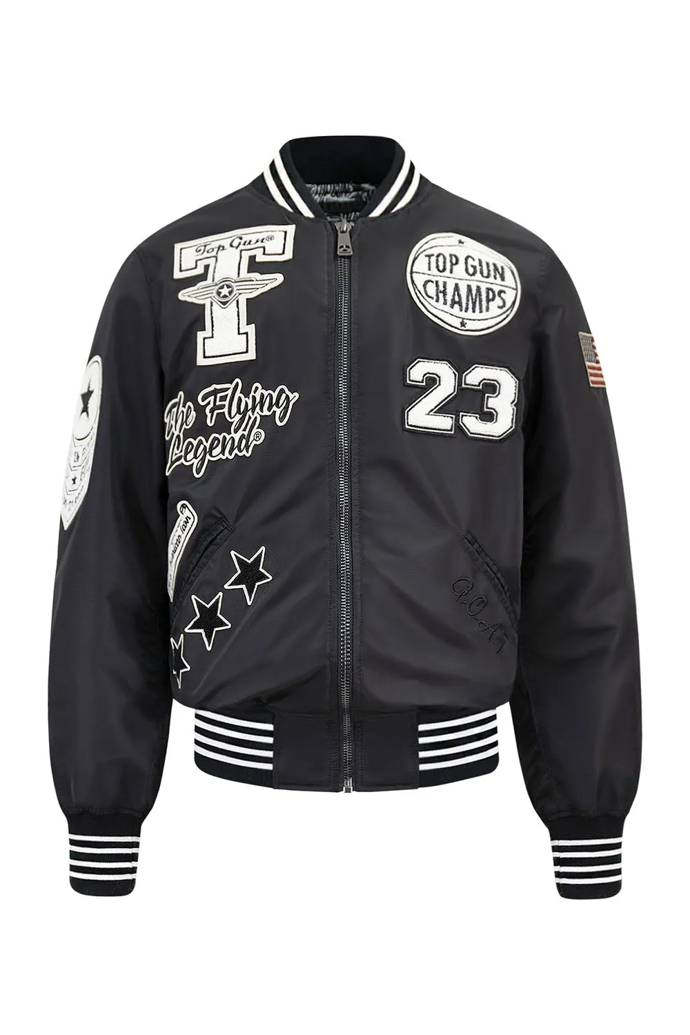 Top Gun "Flying Legend" Nylon Embroidery Patched Varsity Jacket