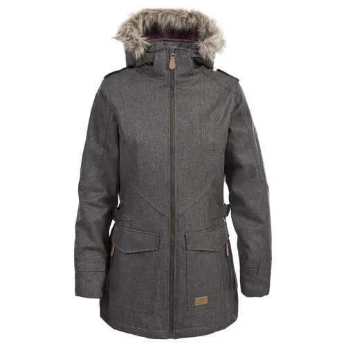 Trespass Ladies Everyday Padded Jacket | Waterproof & Windproof | Long Length | Removable Hood | Multiple Colors & Sizes