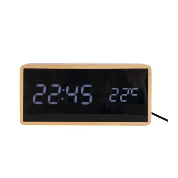 Tube Digital Alarm Clock - Bamboo