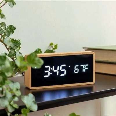 Tube Digital Alarm Clock - Bamboo