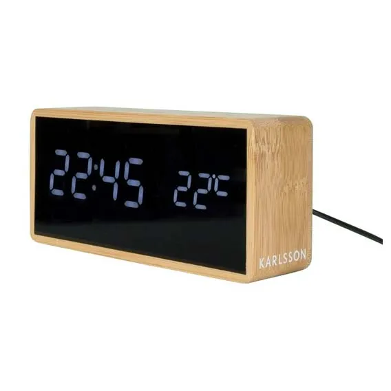 Tube Digital Alarm Clock - Bamboo