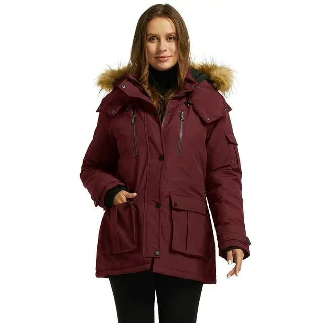 WANTDO - Puffer Jacket Windproof Parka Coat Warm Winter Jacket