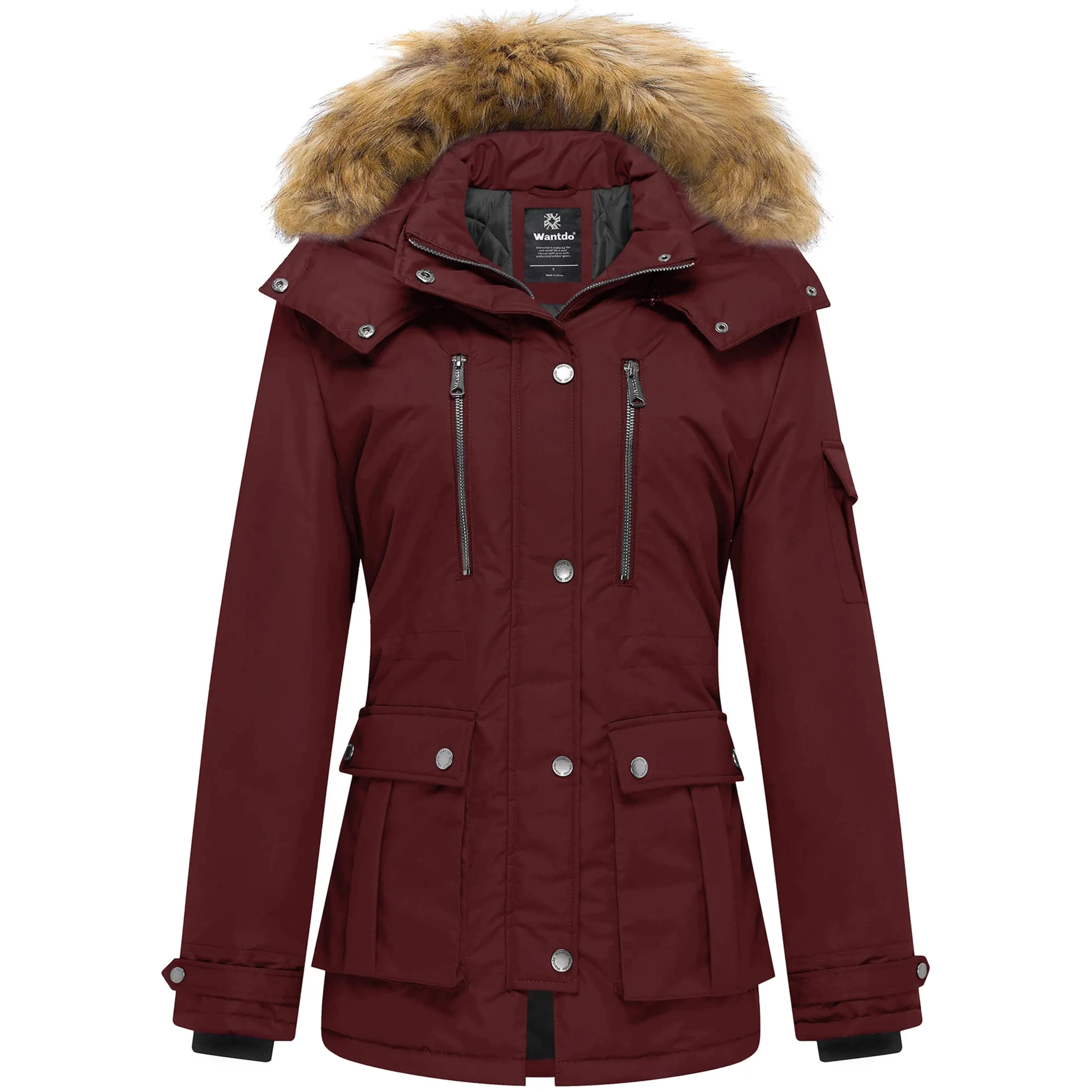 WANTDO - Puffer Jacket Windproof Parka Coat Warm Winter Jacket