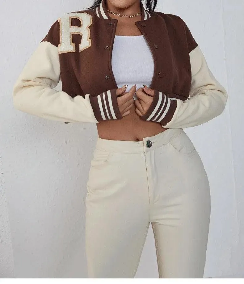 Warm Crop varsity jacket