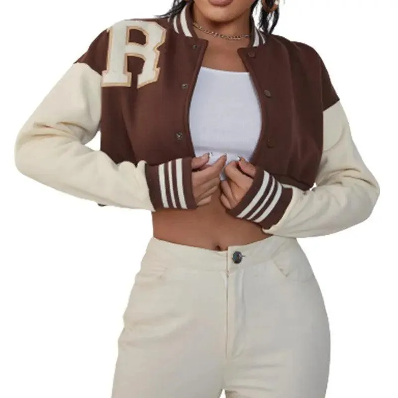 Warm Crop varsity jacket