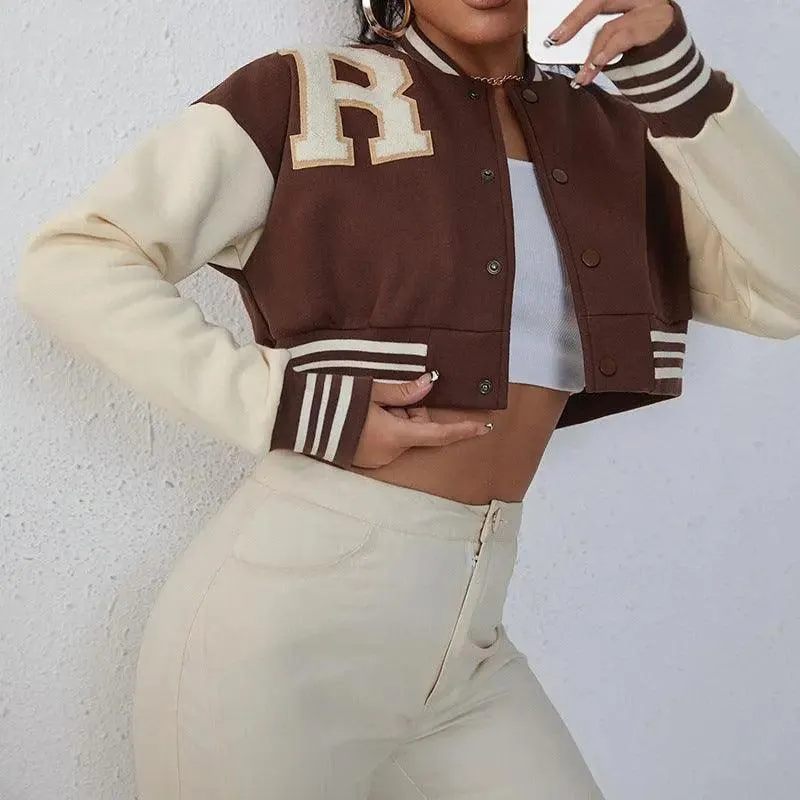 Warm Crop varsity jacket