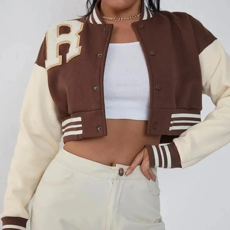 Warm Crop varsity jacket