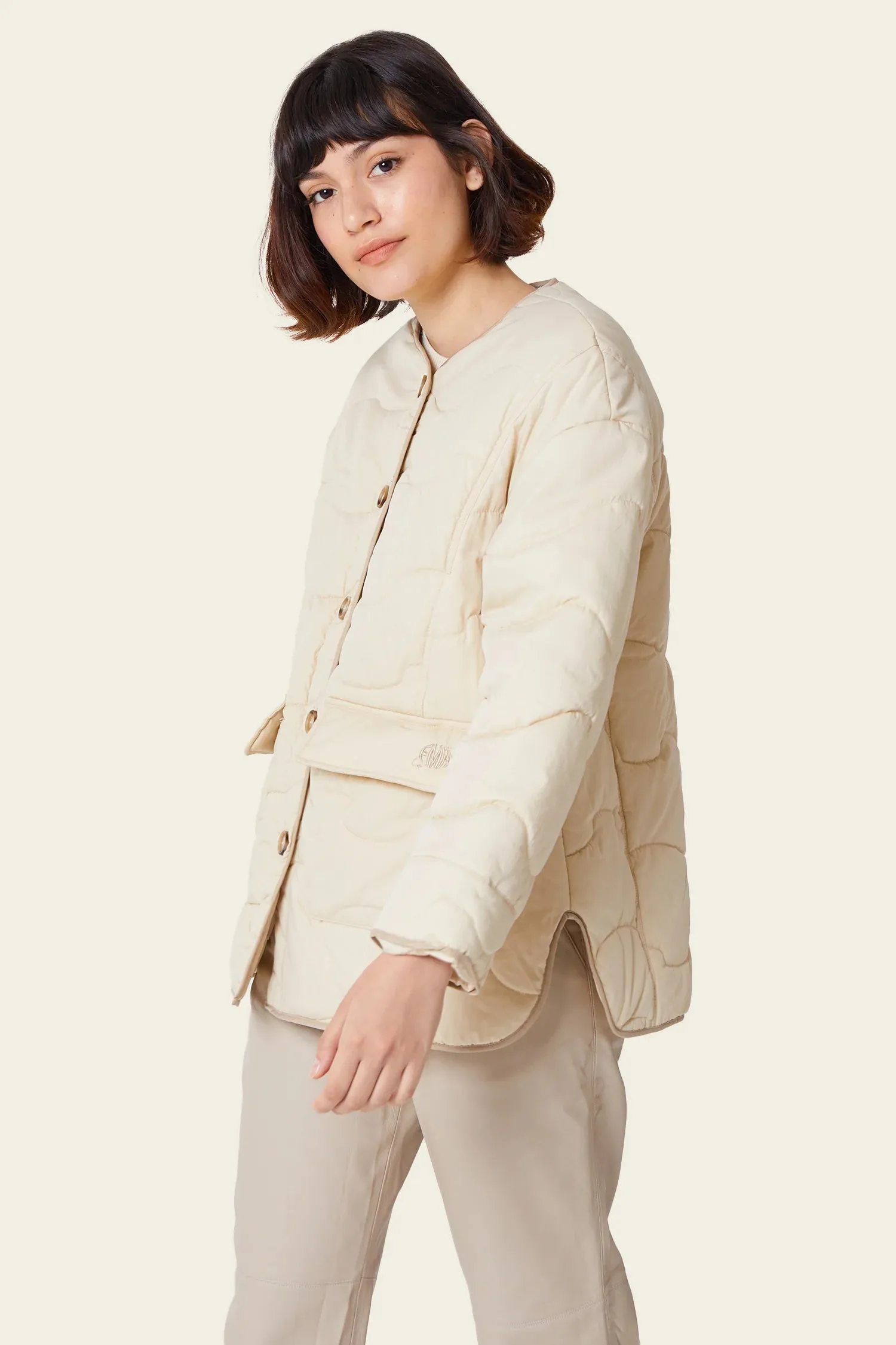 Warm Sand Mica Quilted Jacket