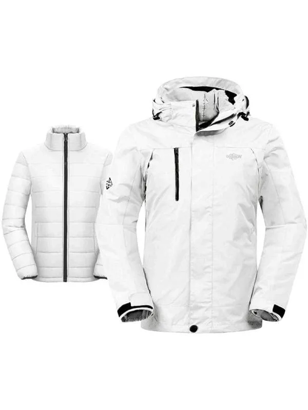 Women's 3-in-1 Ski Jacket Waterproof Snowboard Jacket Winter Coat Alpine I