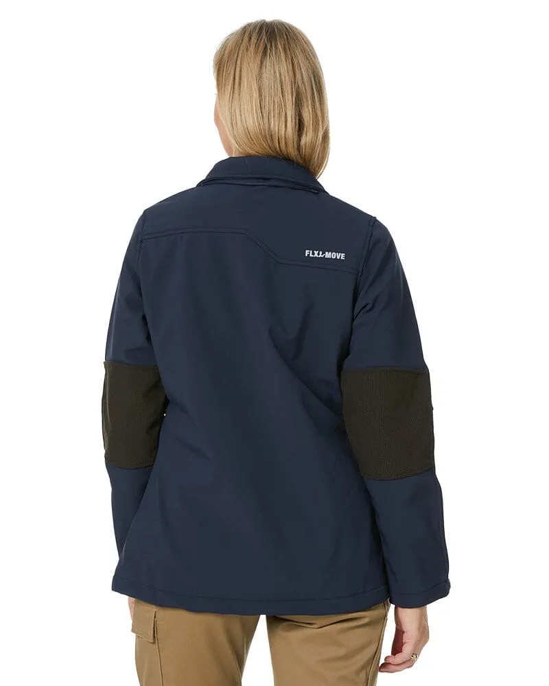 Womens Flex and Move Hooded Soft Shell Jacket - Navy