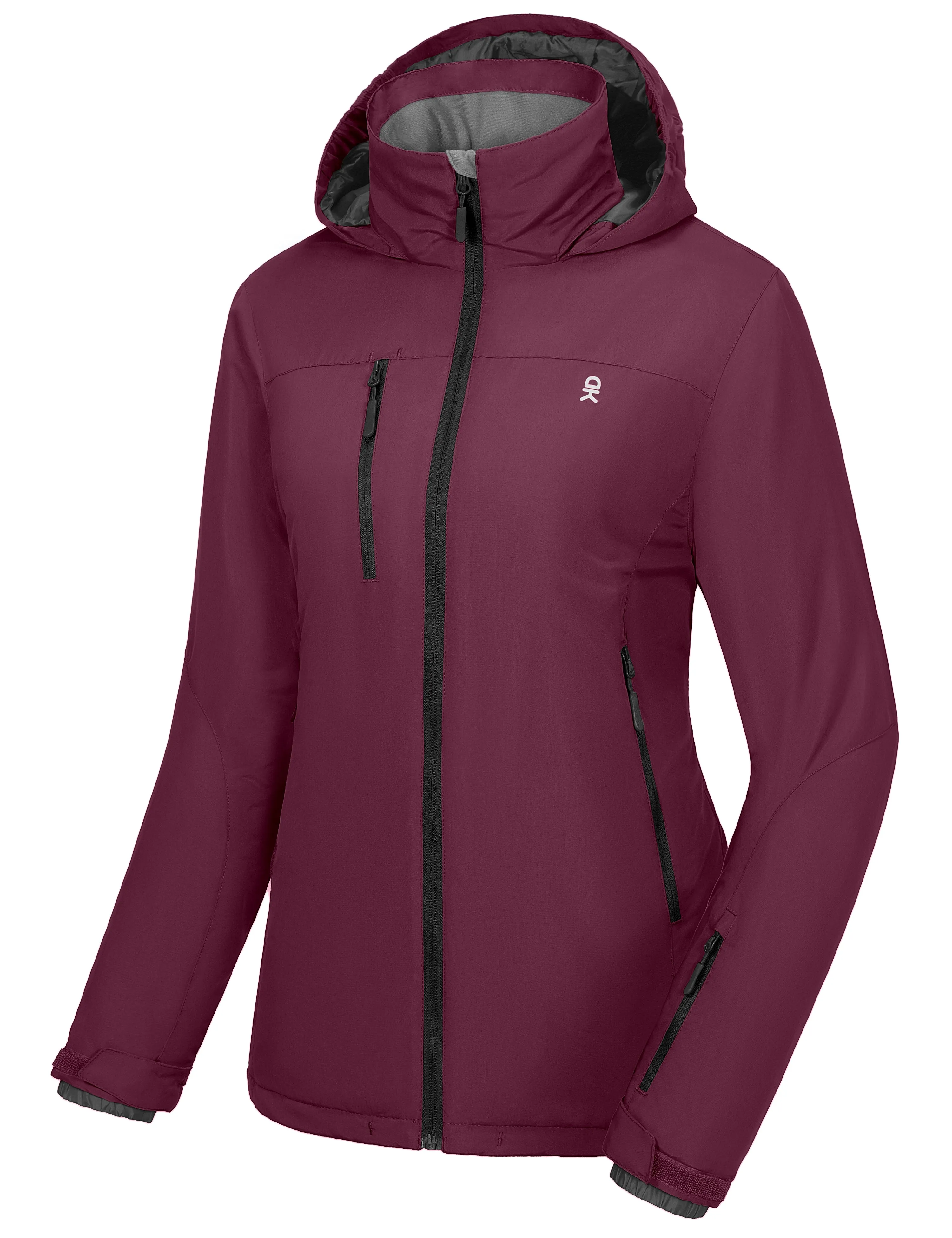 Women's Insulated Windproof Ski Jacket with Hood