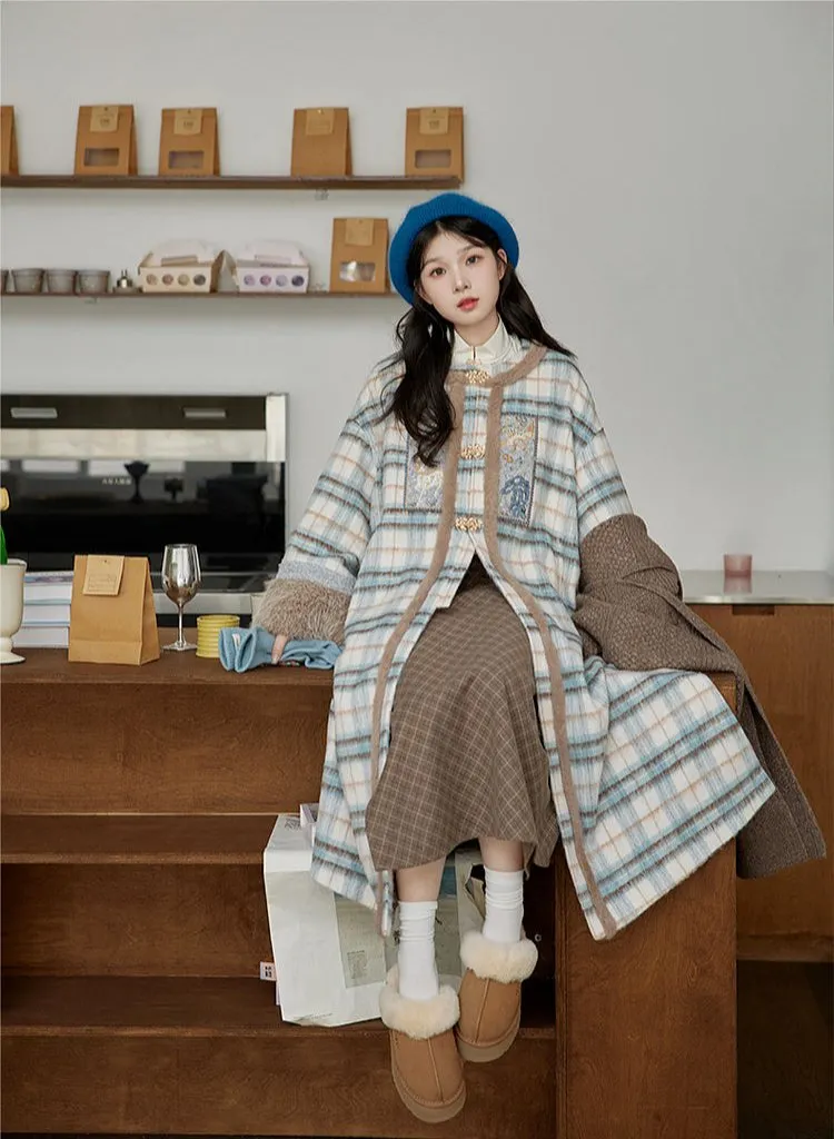 Xue Hou 雪后 After the Snow Modernized Ming Yuanling Pi Ao Fuzzy Coat & Xuanqun Skirt Set