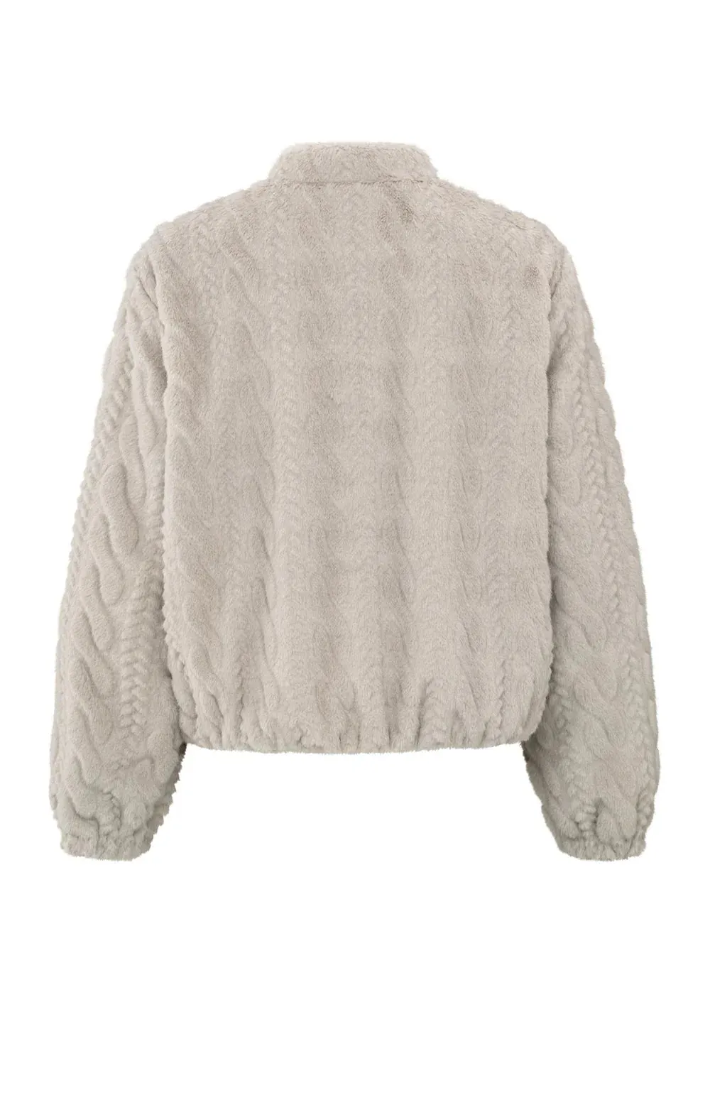 YAYA SHORT SOFT FAUX FUR JACKET MED GREY