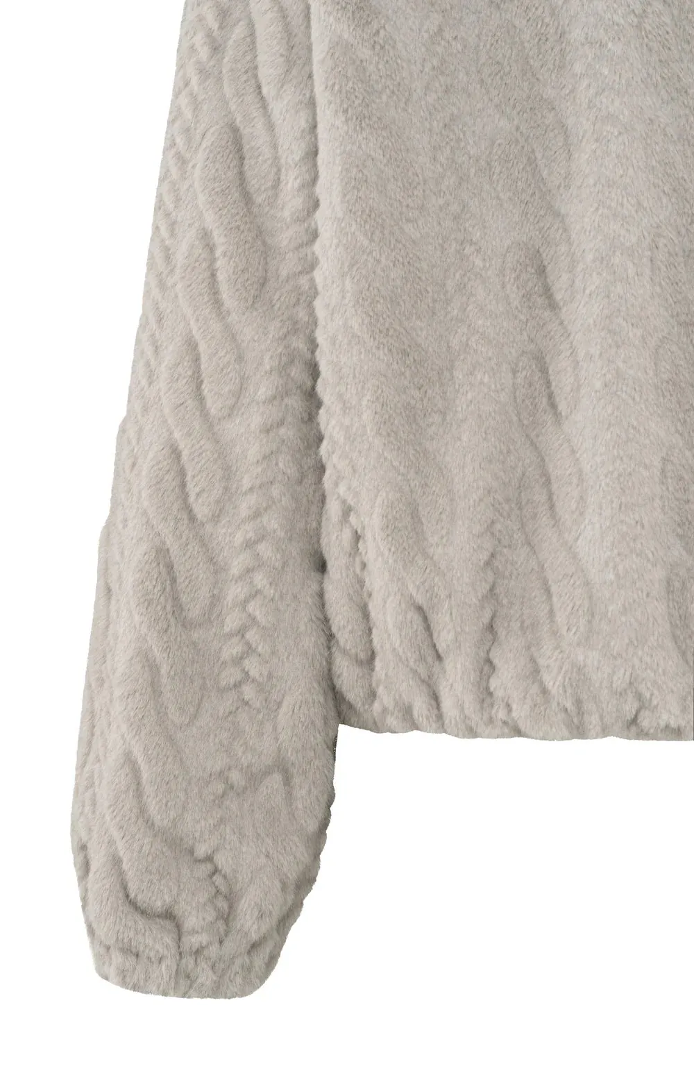 YAYA SHORT SOFT FAUX FUR JACKET MED GREY